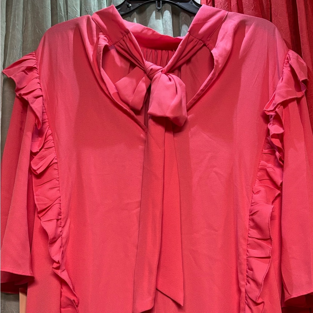Elegant Pink Ruffle Dress - Picture 4 of 4